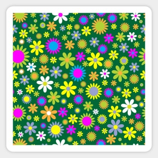 Green Flower Power Sticker